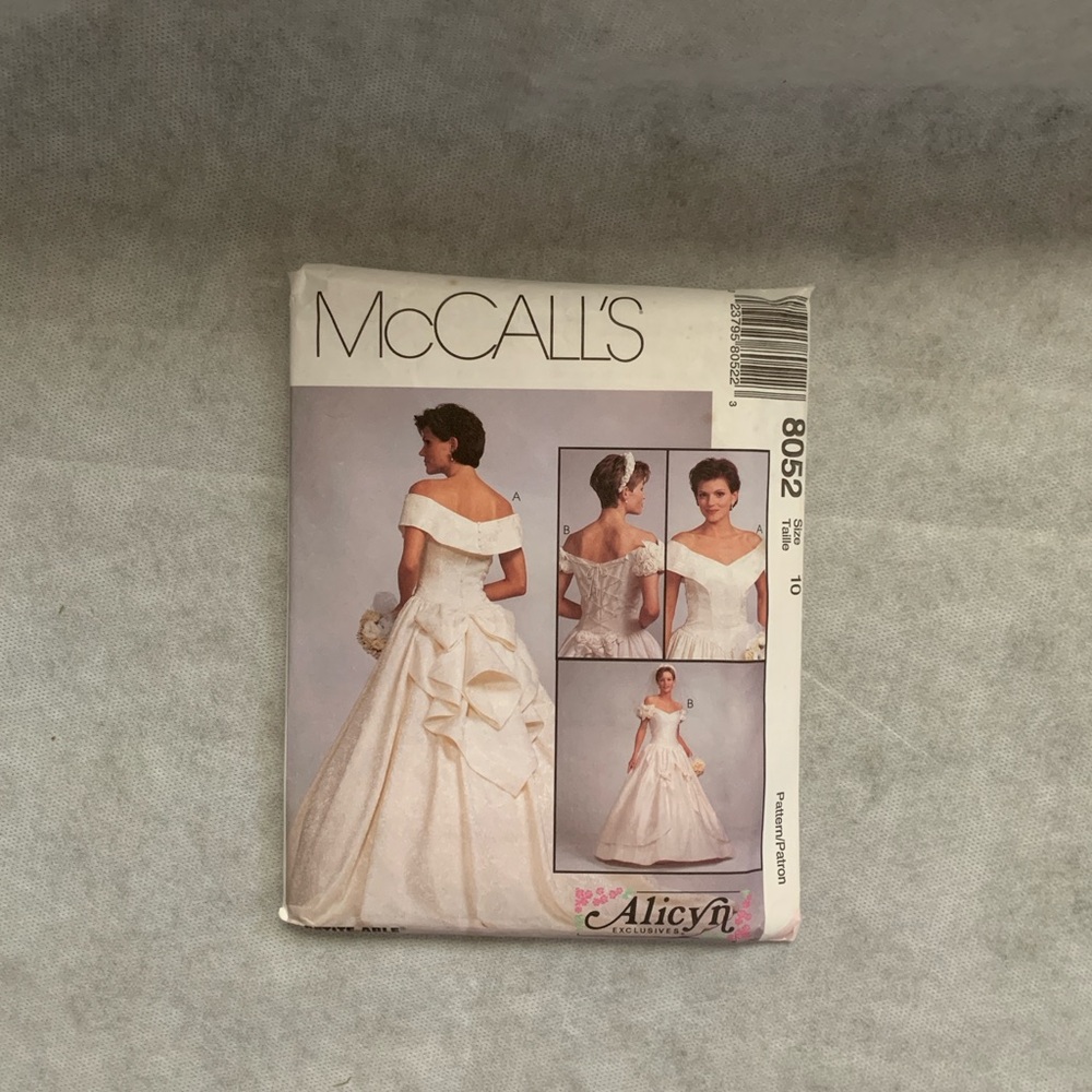 McCall’s 8052 Bridal Gown & Bridesmaid Dress Sewing Pattern, Size 10, Uncut